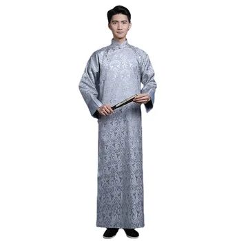 Длинная рубашка в стиле Китайской Республики, Мужской жилет, халат для сценического костюма в китайском стиле, реквизит для съемок фильмов и телевизионных драм, одежда