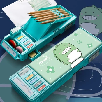 Детская многофункциональная коробка для карандашей, мультяшный пенал, коробка для хранения для девочек и мальчиков, подарочные школьные принадлежности