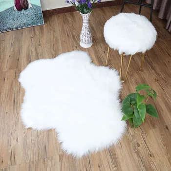 Плюшевый мягкий Меховой коврик для гостиной, однотонный коврик из искусственной шерсти с облаками, прикроватный коврик с длинными волосами, диванная подушка, белый меховой ковер