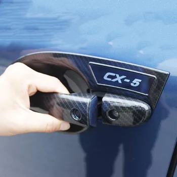 Наружная дверная ручка из АБС-пластика из углеродного волокна, накладка на ручку дверной чаши, наклейки для ремонта Mazda CX5 2012-2016 Автомобильные аксессуары