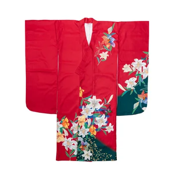 Традиционное японское Кимоно с Оби, Женская одежда для Косплея, Классический сценический костюм, Вечернее платье Юката с длинным рукавом