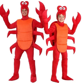 новый косплей на Хэллоуин для взрослых мужчин, Рождественский костюм красного омара для взрослых на вечеринку, свободный костюм животного-краба для вечеринки, Пижама для ребенка