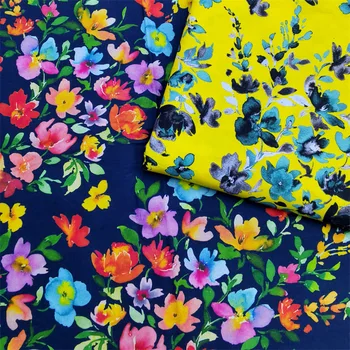 140x50 см, хлопчатобумажная ткань с цветочным рисунком 60-х годов, цифровая печать, ткань для шитья, изготовление женского платья-рубашки, ткань для украшения дома