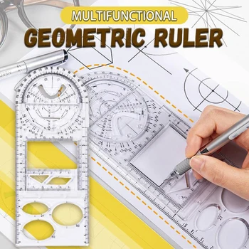 Многофункциональный шаблон для рисования, Геометрическая линейка, Геометрический измерительный инструмент для школьников, Офисная архитектура, Измерительная линейка