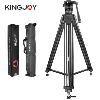 KINGJOY 72-Дюймовый Штатив для камеры Профессиональная Сверхпрочная Алюминиевая Подставка со Съемной Головкой для Перемещения жидкости и Наклона для Зеркальной Видеокамеры