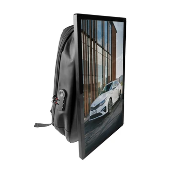 Оптовая продажа с фабрики Наружных Портативных цифровых вывесок ЖК-рюкзак для прогулок Рекламный щит с 21,5-дюймовым экраном