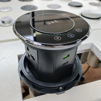 Новые Умные моторизованные всплывающие розетки верхняя беспроводная зарядка подъемная башня кухонная всплывающая розетка pop up counter outlet