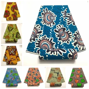 Ткань Анкара, Африканская ткань с настоящим восковым принтом, 100% Хлопок, Высокое качество, 6 ярдов, африканская ткань для вечернего платья, Нигерия, Анкара, мягкая