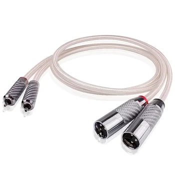 Аудиолиния OFC с посеребренным покрытием HIFI, фирменный кабель QED RCA-XLR для мужчин/женщин со штекером из углеродного волокна