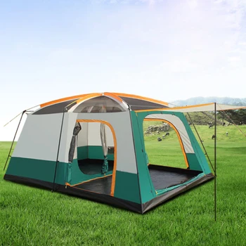 Палатка для отдыха с двумя спальнями и одной гостиной, Двухслойная Палатка Для кемпинга на открытом Воздухе, Водонепроницаемая Для 5-8 человек