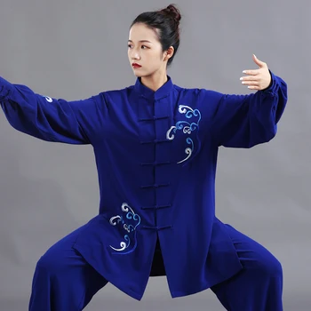 Платье Кунг-фу Kun Master, одежда для Тайцзи, униформа для боевых искусств, Одежда для ушу, Вышивка, Унисекс Для женщин и мужчин, Новый стиль 2023