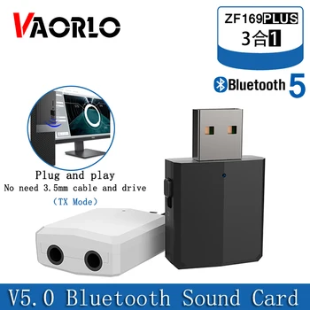 VAORLO 5,0 USB Bluetooth Адаптер 3 в 1 Стерео Аудио Bluetooth Приемник Передатчик 3,5 ММ AUX USB Беспроводной Ключ Для ПК ТВ Автомобиля