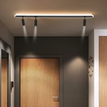 Акриловая светодиодная люстра в белую полоску с прожектором, новая современная люстра, используемая для гостиной, кухни, коридора, внутреннего