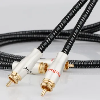 Соедините высококачественный посеребренный соединительный кабель OCC Male-Male RCA с позолоченным разъемом RCA для системы Hifi
