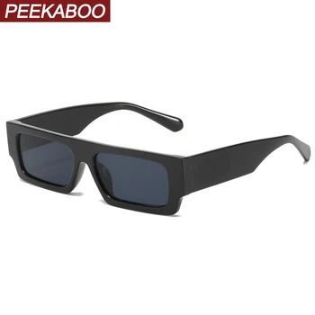 Мужские черные солнцезащитные очки Peekaboo с плоским верхом, женские квадратные розовые прямоугольные очки uv400 для мужчин, модные аксессуары leopard 2021