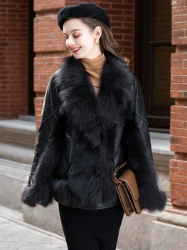 Зимнее новое пальто из искусственного меха, повседневное модное пуховое пальто из овчины для женщин 230 K