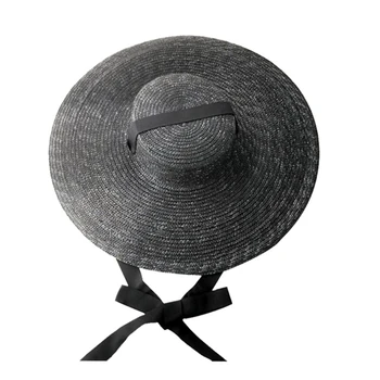 Горячая Женская соломенная шляпа для плетения, летняя шляпа с большими полями, приморские солнцезащитные козырьки