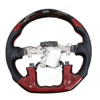 Карбоновое волокно для спортивного гоночного рулевого колеса Nissan Patrol, светодиодные фонари с автоматическим переключением, кожаные перфорированные автомобильные аксессуары по индивидуальному заказу