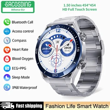 SACOSDING Athena 01r Смарт-часы Мужские NFC Беспроводная Зарядка Bluetooth Вызов GPS Трекер Фитнес-браслет Деловые Умные часы Для мужчин