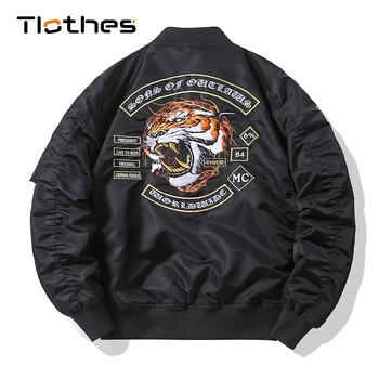 Куртка-бомбер с вышивкой тигра, мужская одежда, бейсбольные куртки и пальто в стиле хип-хоп, Уличная одежда, военная куртка, Мужская брендовая верхняя одежда