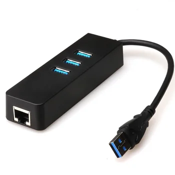 USB Ethernet с 3 портами USB-концентратор 3,0 RJ45 Сетевая карта локальной сети USB-Ethernet Адаптер для Mac iOS Android PC RTL8152 концентратор TYPE-C