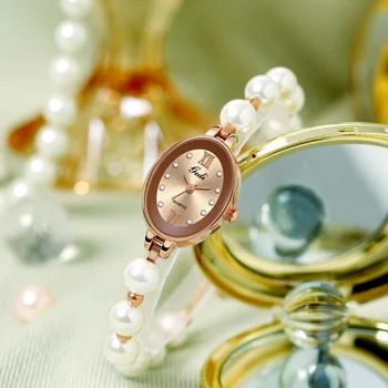 Новые роскошные женские часы с жемчугом для званого ужина, свадебные китайские роскошные кварцевые часы