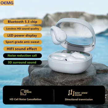 OEMG Новые Bluetooth-наушники с костной проводимостью, открытый зажим для ушей, беспроводные наушники с микрофоном, спортивные игровые гарнитуры для Android и iPhone