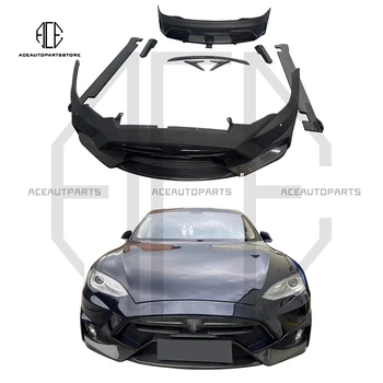 Автомобильные бамперы из наполовину углеродного волокна в стиле Larte, Обвес, Передний бампер, Задний бампер, Заднее крыло, Боковые юбки для Tesla Model S