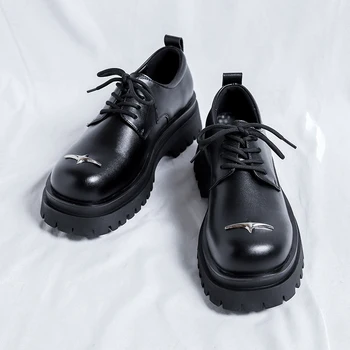 Мужская рабочая обувь на толстой подошве в британском стиле, повседневная обувь, летний модный тренд, корейская сотня мужских туфель