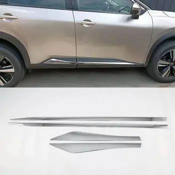 Для Nissan X-Trail t33 2021 2022 2023 автомобильный стайлинг хромированная Боковая дверь Отделка Кузова наклейки Полосы Молдинг Протектор