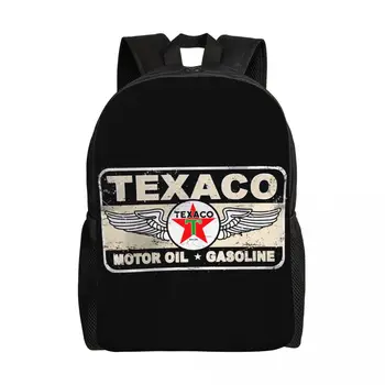 Винтажный рюкзак для ноутбука с надписью Texaco, Женский Мужской Модный рюкзак для книг, школьные сумки для студентов колледжа