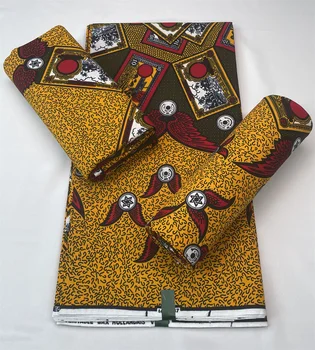 Африканская настоящая восковая ткань Африканская хлопчатобумажная вощеная ткань Горячая продажа нигерийских набивных тканей для одежды A12073Y