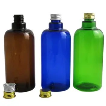 12 x Большой 500 мл пластиковый янтарный сине-зеленый косметический контейнер крем, лосьон, шампунь, насос для моющего средства, бутылка многоразового использования, золотистая, серебряная крышка
