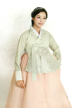 Корейский оригинальный импортный Ханбок с ручной вышивкой Hanbok New Hanbok Bride Event Снялась в актерском костюме