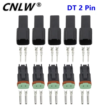 Черный 5 комплектов 2-контактных/позиционных разъемов DJ3021Y-1.6-11/21 DT DT04-2P/DT06-2S Автомобильный водонепроницаемый провод электрический разъем