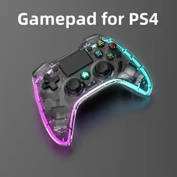 Прозрачный хрустальный геймпад для PS4, Беспроводной Bluetooth-совместимый Высокоточный джойстик, красочный световой игровой контроллер