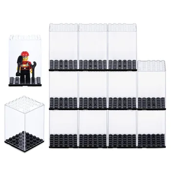 Коробка для строительных блоков с мелкими частицами, совместимая с минифигурками LEGO, пылезащитная коробка для строительных блоков, маленькая квадратная коробка