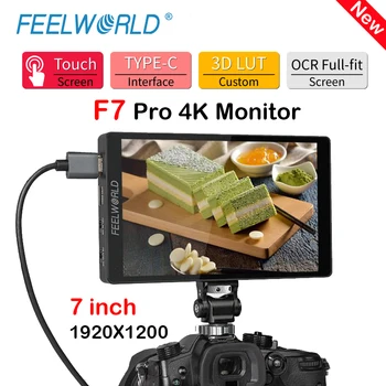 Монитор FEELWORLD F7 Pro с 7-дюймовым Сенсорным экраном 3D LUT DSLR Камера Полевой Монитор прямого переменного тока 4K HD с внешним питанием F970 и установкой