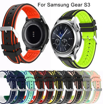 22 мм Новый мягкий силиконовый ремешок для Samsung Galaxy Watch active 2 46 мм Gear S3 Classic Frontier Сменный ремешок для часов Браслет