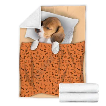 Флисовое одеяло для собак породы бигль с 3D принтом, пригодное для носки Одеяло для взрослых/детей, Флисовое одеяло Шерпа