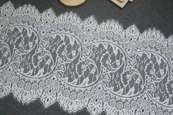 3 Метра Черно-белых ресниц Кружевная отделка Цветок кружевная ткань лента DIY Ремесла Свадебное платье Одежда Lngeire кружевной материал ручной работы