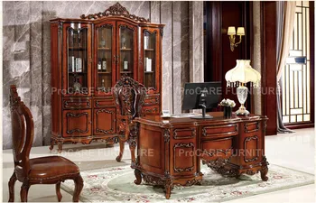 Роскошный рабочий стол из массива дерева в европейском стиле для гостиной и кабинета