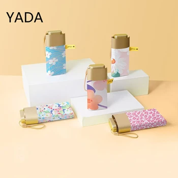 YADA 5 Складной Цветочный Дизайн Мини Карманные Зонтики От Дождя И Солнца Золотой Зонт Для Женщин УФ Портативный Зонтик Parasol YS220012