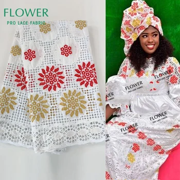 5 Ярдов Африканской Нигерийской ткани Basin Riche С Вышивкой Для Традиционных Свадебных Платьев Bazin Brode Швейные Кружевные Материалы