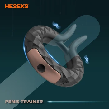 Вибратор с кольцом для пениса HESEKS, Задерживающий Эякуляцию, Секс-игрушки для мужчин, Стимуляция клитора, Секс-игрушки для пары