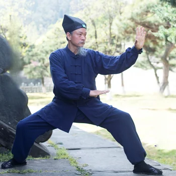 Одежда для боевых искусств Удан, мужской костюм из хлопка и льна Тай-цзи, китайская традиционная одежда для занятий тай-чи