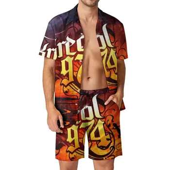 Мужской Пляжный костюм 974 с логотипом Kreol 974, 2 предмета, брючный костюм для бега, Высококачественная Новинка