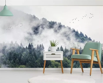 Beibehang Обои на заказ, Зеленое растение, лес, летящая птица, фотообои с горой, фон для телевизора, 3D обои