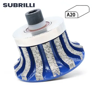 Алмазный шлифовальный круг SUBRILLI A20 с профилем кромки, фреза, металлические сегменты для камня, Мрамора, Гранита, шлифовальный диск