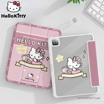 Sanrio Hello Kitty Акриловый iPad 2022 Новый Защитный Чехол iPad Pro 11 12,9 Прозрачный Роскошный Чехол 10,9 Дюймов Air 3 4 5 Милый Чехол